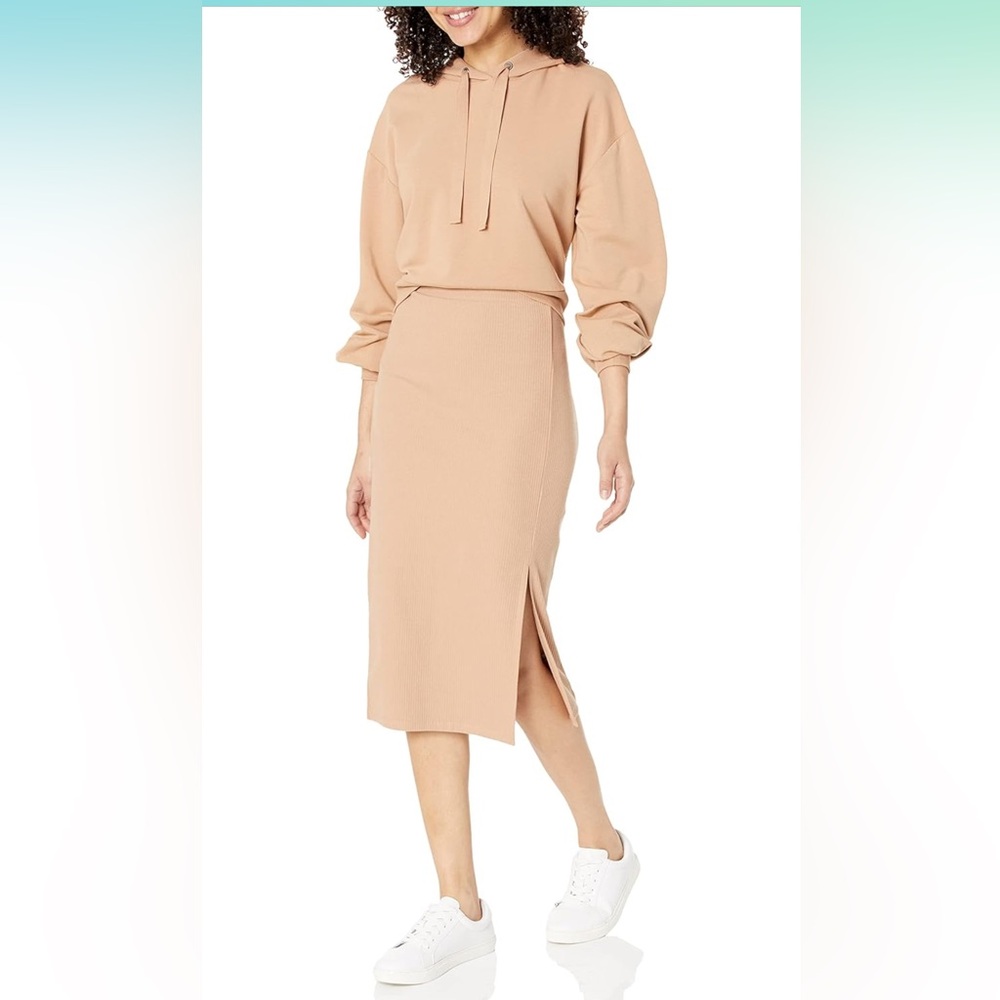 NWT The Drop Women's Veronique High-Waist Slit Skirt